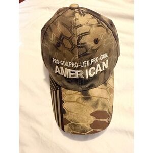 Kryptek Mens Camo Hat Pro-God Pro-Life Pro-Gun American Patriotic Cap Adjustable